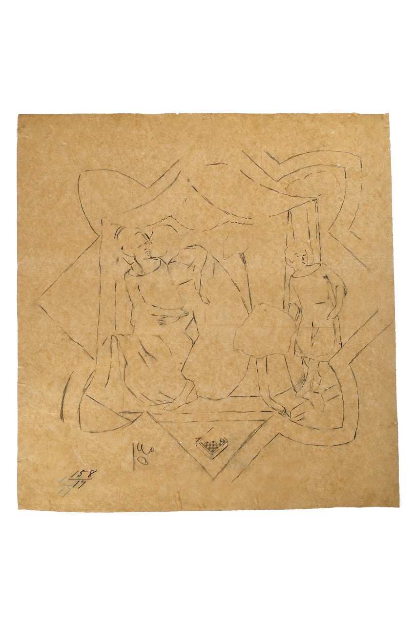 motivo decorativo (disegno) - ambito fiorentino (fine sec. XIX)