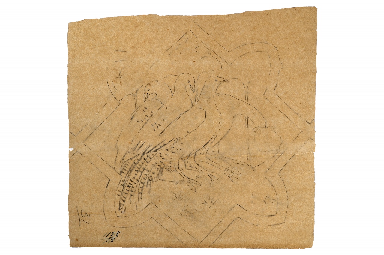 motivo decorativo (disegno) - ambito fiorentino (fine sec. XIX)