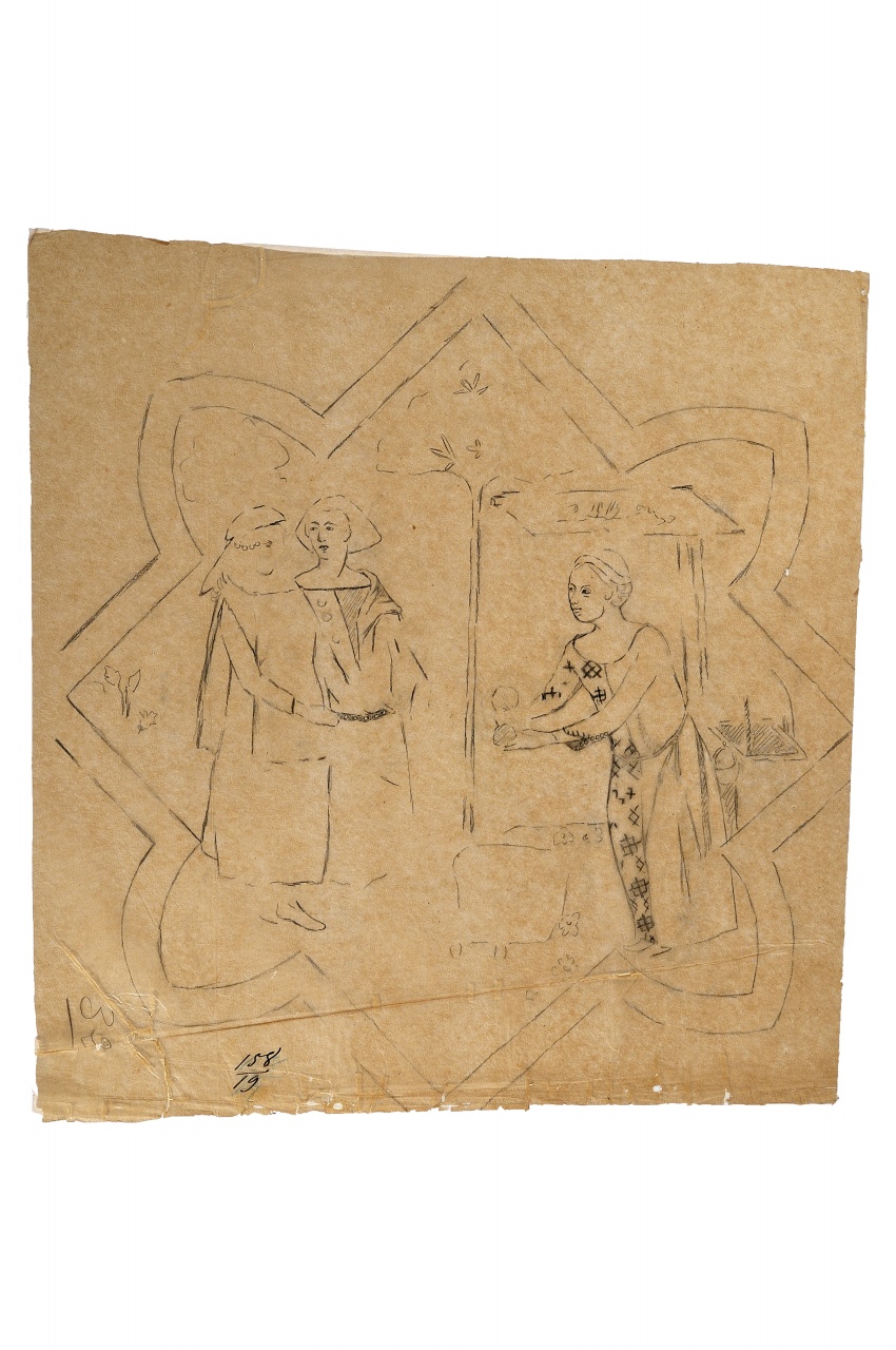 motivo decorativo (disegno) - ambito fiorentino (fine sec. XIX)