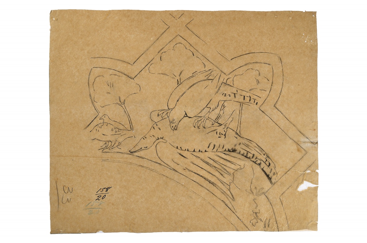 motivo decorativo (disegno) - ambito fiorentino (fine sec. XIX)