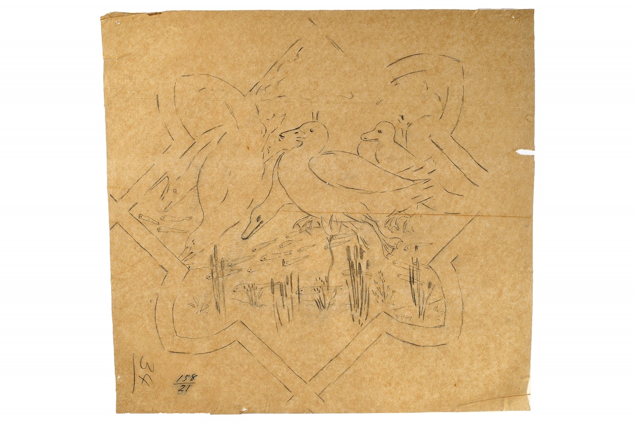 motivo decorativo (disegno) - ambito fiorentino (fine sec. XIX)