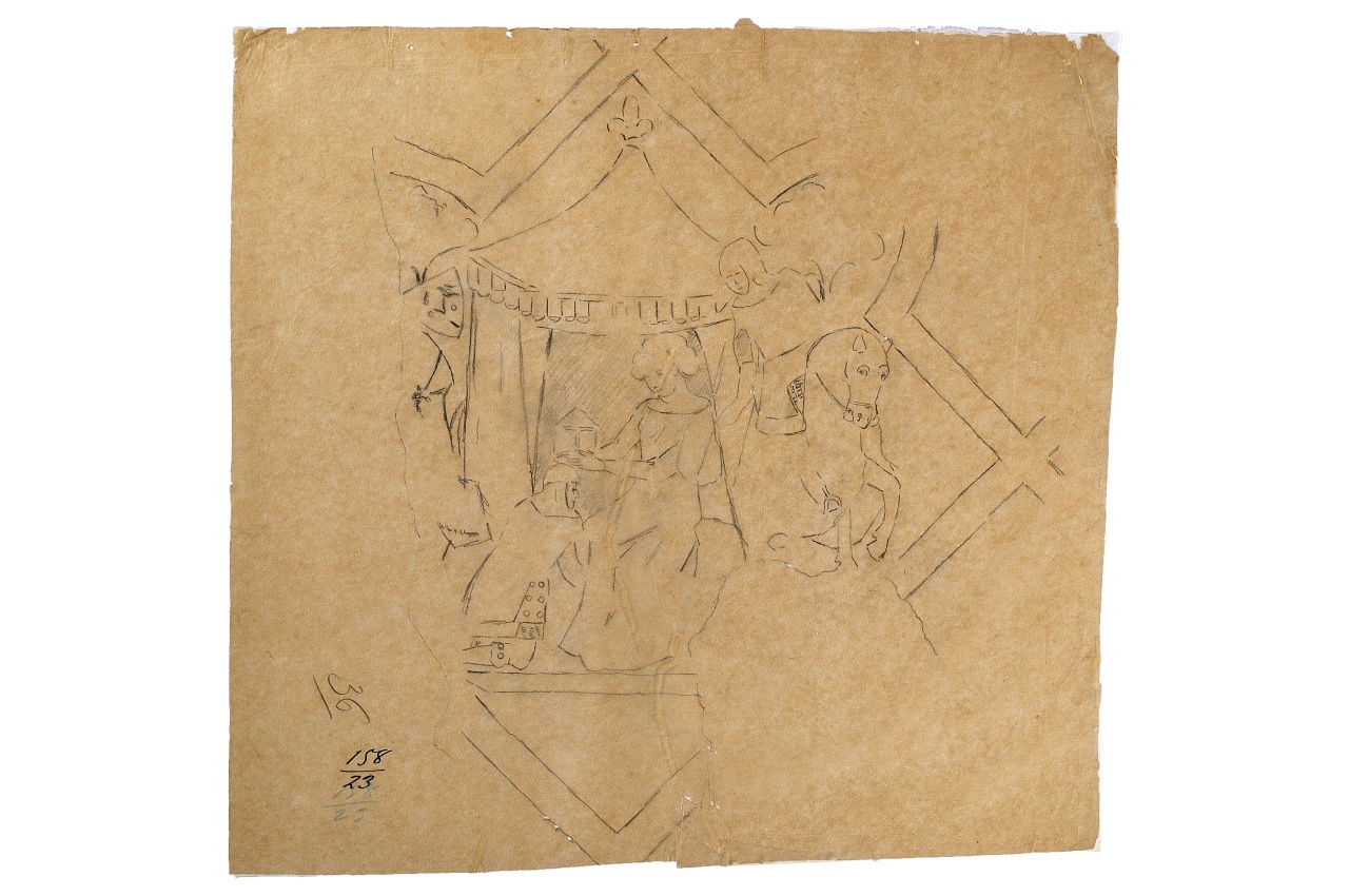 motivo decorativo (disegno) - ambito fiorentino (fine sec. XIX)