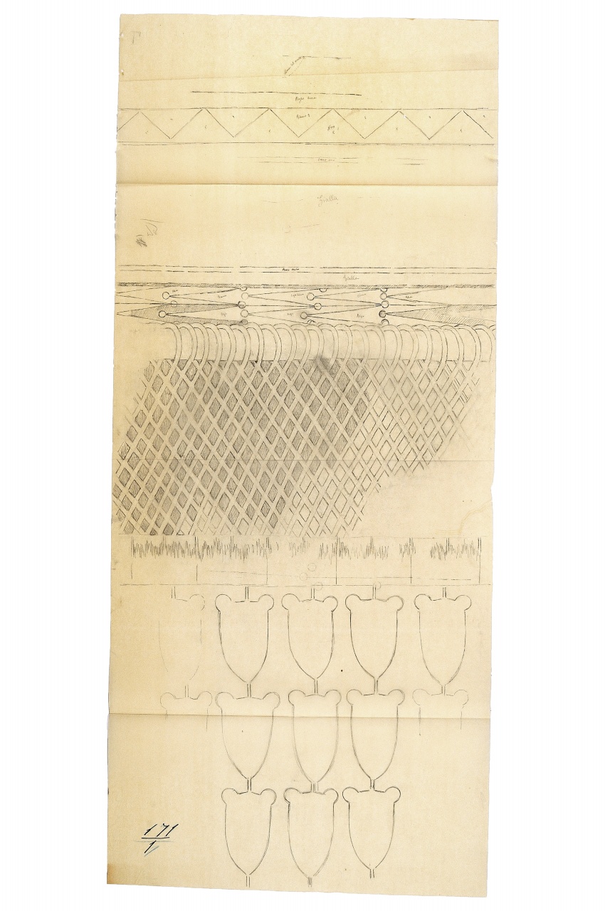 motivo decorativo (disegno) - ambito fiorentino (fine sec. XIX)