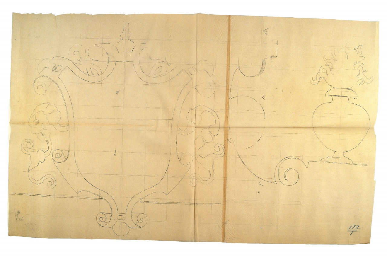 motivo decorativo (disegno) - ambito fiorentino (fine sec. XIX)