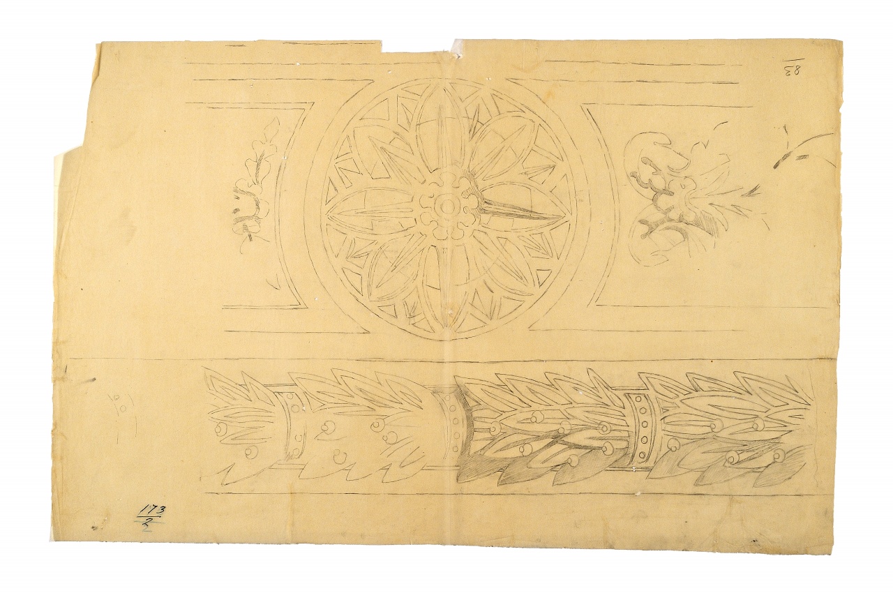 motivo decorativo (disegno) - ambito fiorentino (fine sec. XIX)