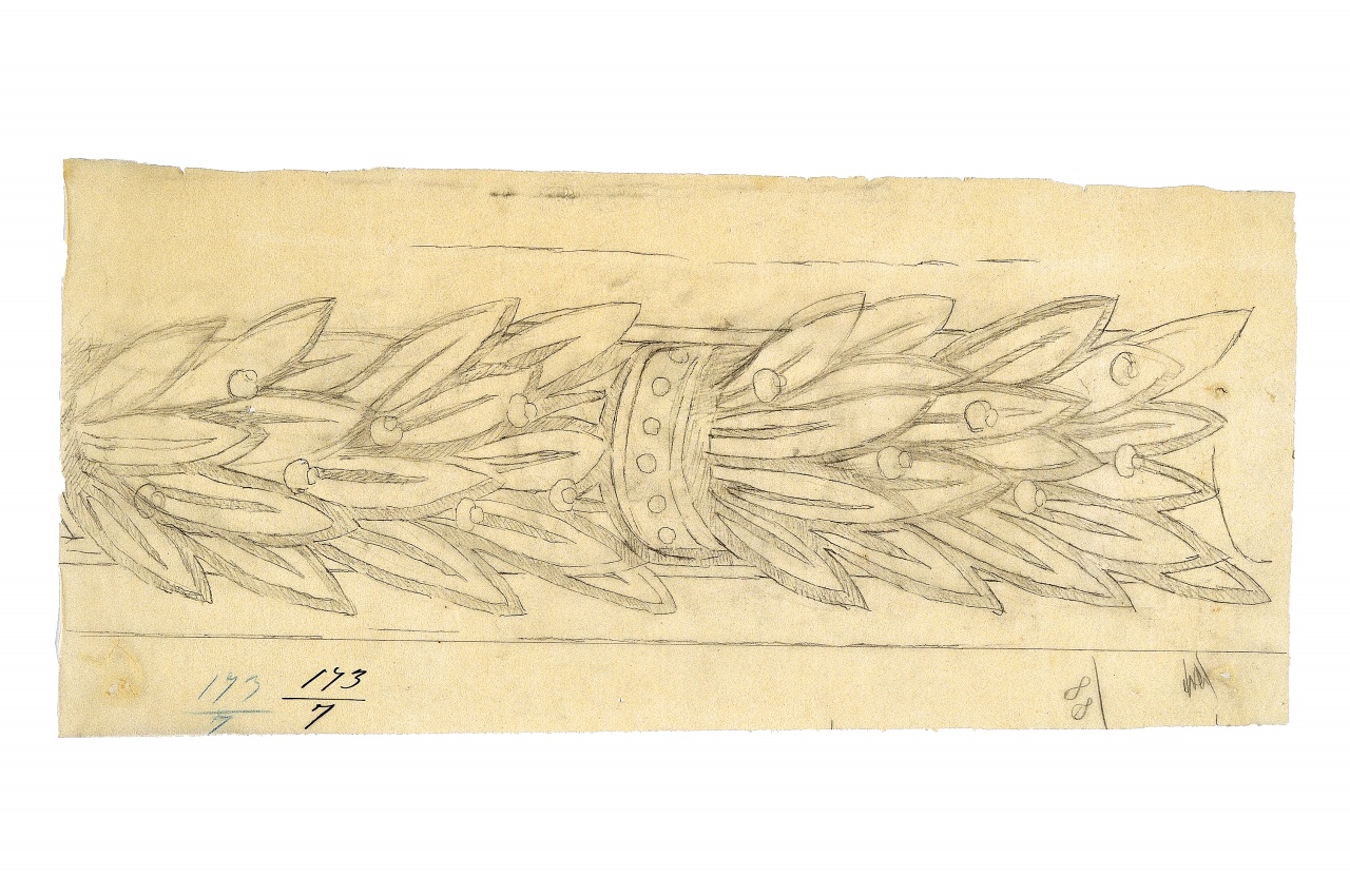 motivo decorativo (disegno) - ambito fiorentino (fine sec. XIX)