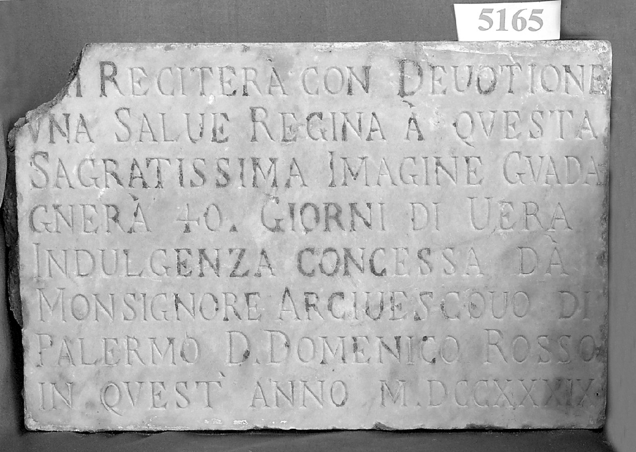 lapide devozionale, opera isolata - bottega siciliana (XVII-XVIII)