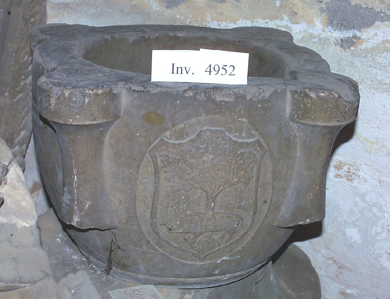 mortaio, opera isolata - bottega siciliana (primo quarto XVII)