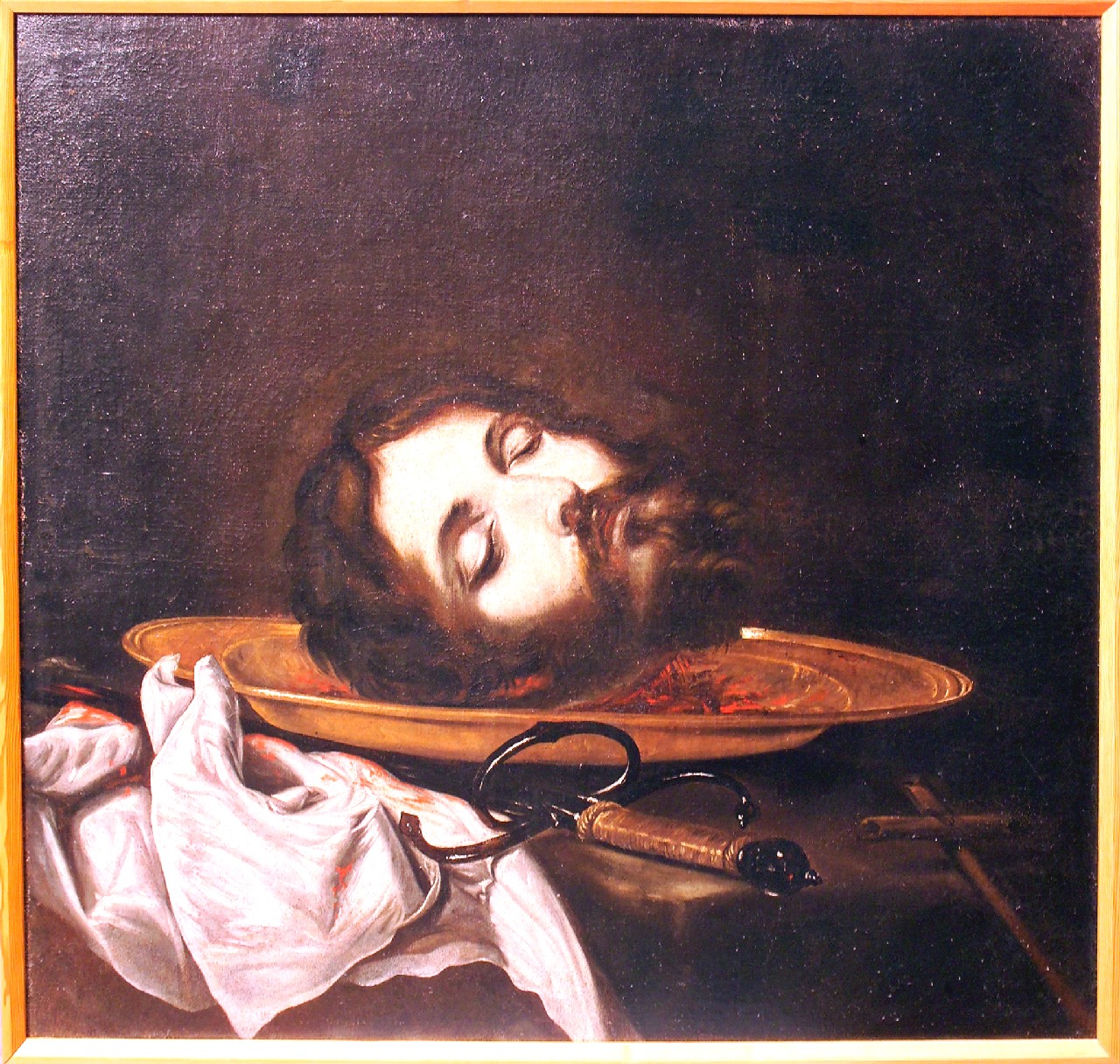 Testa del Battista, decapitazione di S. Giovanni (dipinto, opera isolata) di Jusepe de Ribera (attribuito) - ambito napoletano (metà XVII)