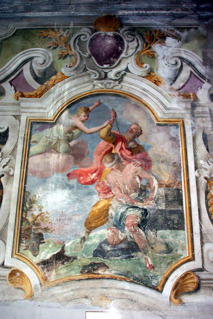 decorazione architettonica, decorazione vegetale, decorazione floreale, scene bibliche (dipinto) di Borremans Guglielmo (attribuito) (prima metà XVIII)