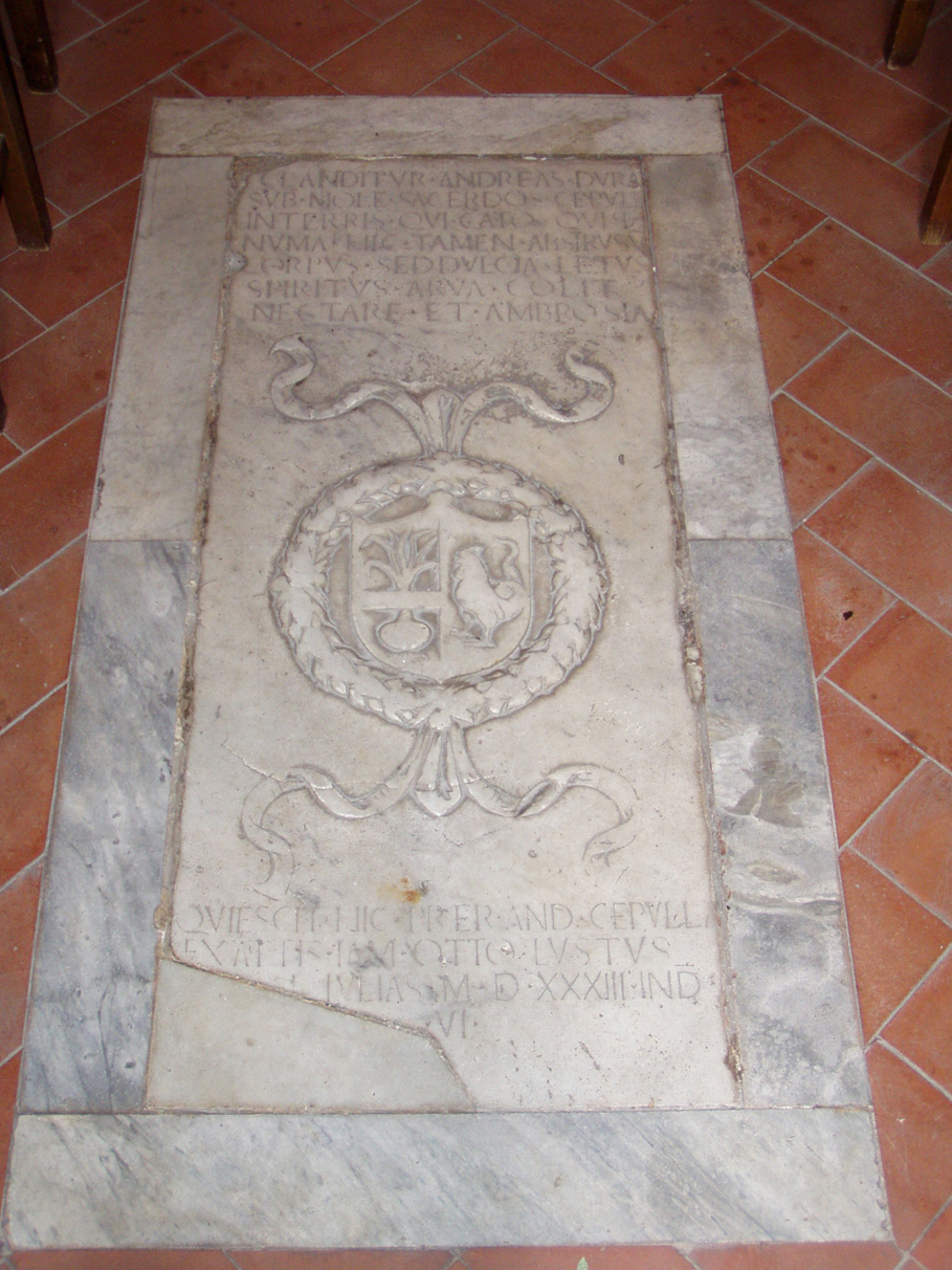 stemma gentilizio della famiglia Dura (lapide tombale, opera isolata) - ambito Italia meridionale (metà XVI)