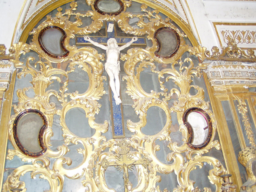 motivi decorativi a volute fitomorfiche (dossale, elemento d'insieme) - ambito siciliano (terzo quarto XVIII)