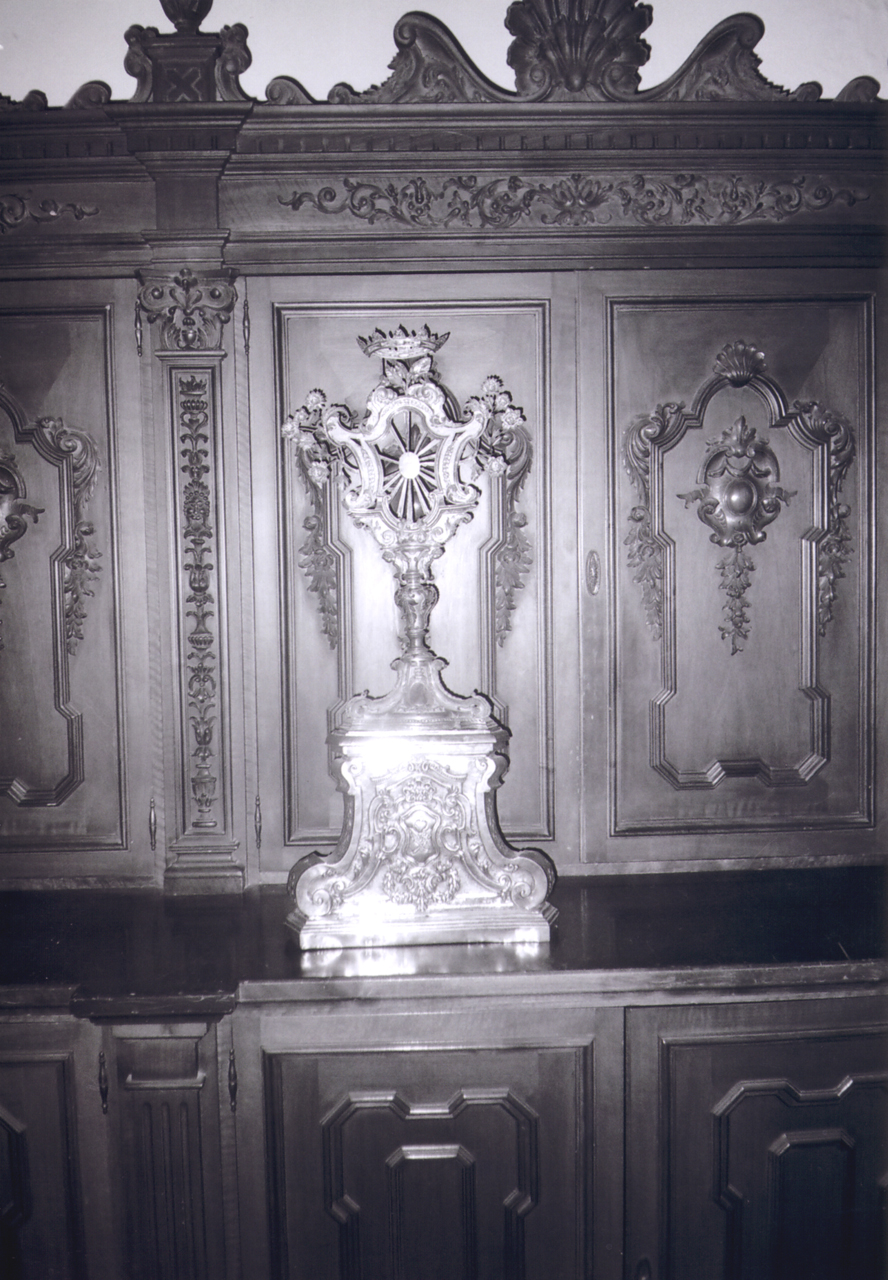 motivi decorativi floreali, corona, cuore (reliquiario, opera isolata) - ambito siciliano (ultimo quarto XVIII)