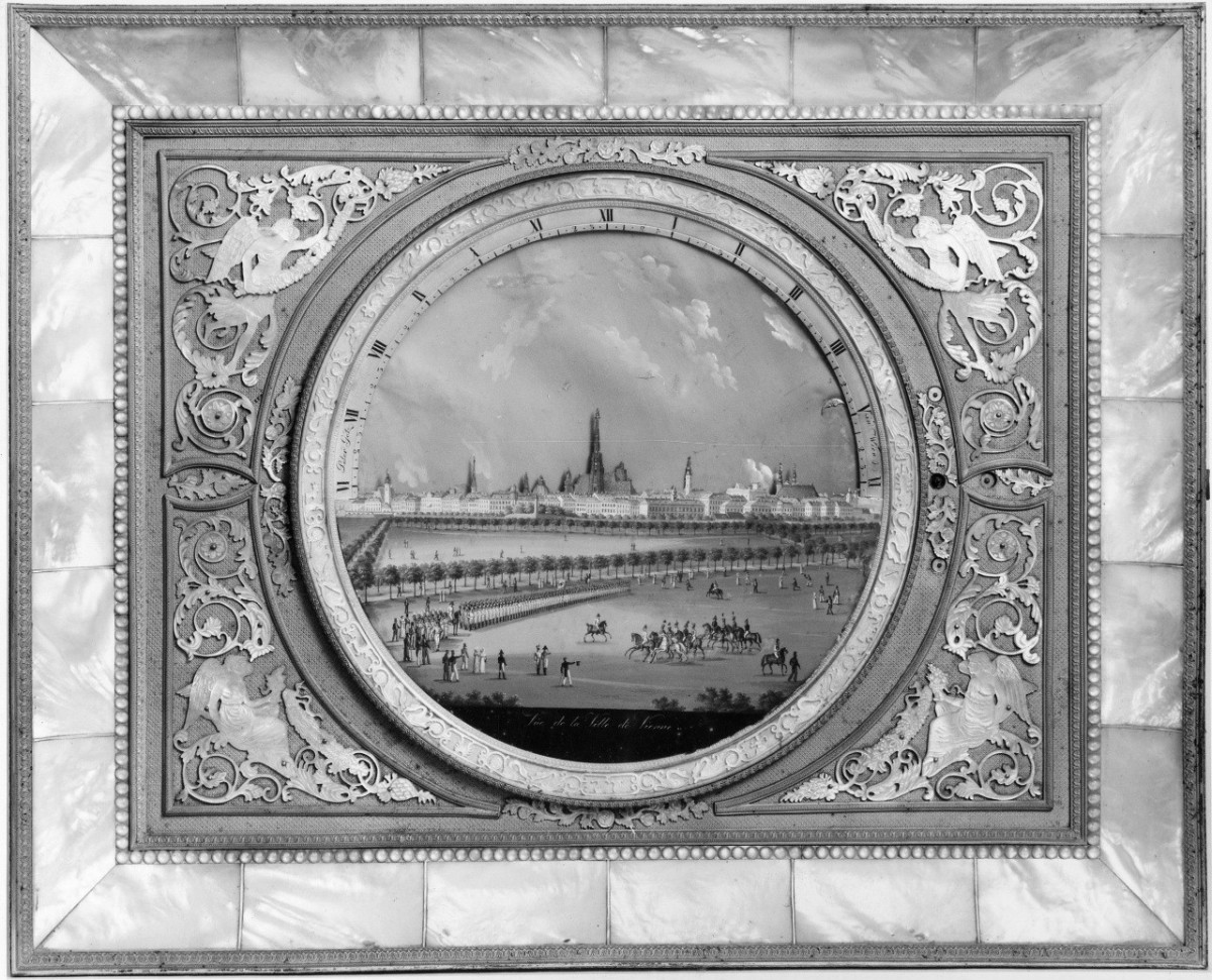 veduta di Vienna (orologio, serie) di GÃ¶tz Peter - manifattura viennese (sec. XIX)