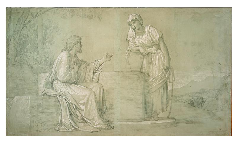 La samaritana al pozzo (disegno) di Franchi Alessandro (terzo quarto XIX)