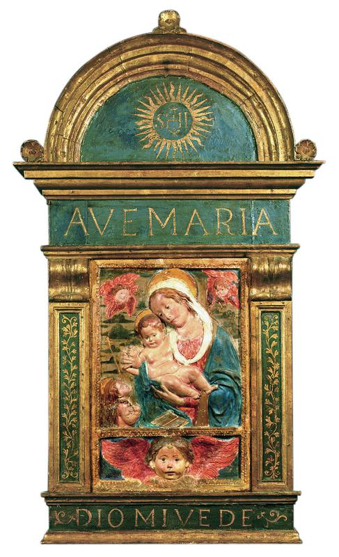 Madonna col Bambino e San Giovannino (rilievo) di Benedetto di Leonardo detto Benedetto da Maiano (bottega) (fine/ inizio XV-XVI)