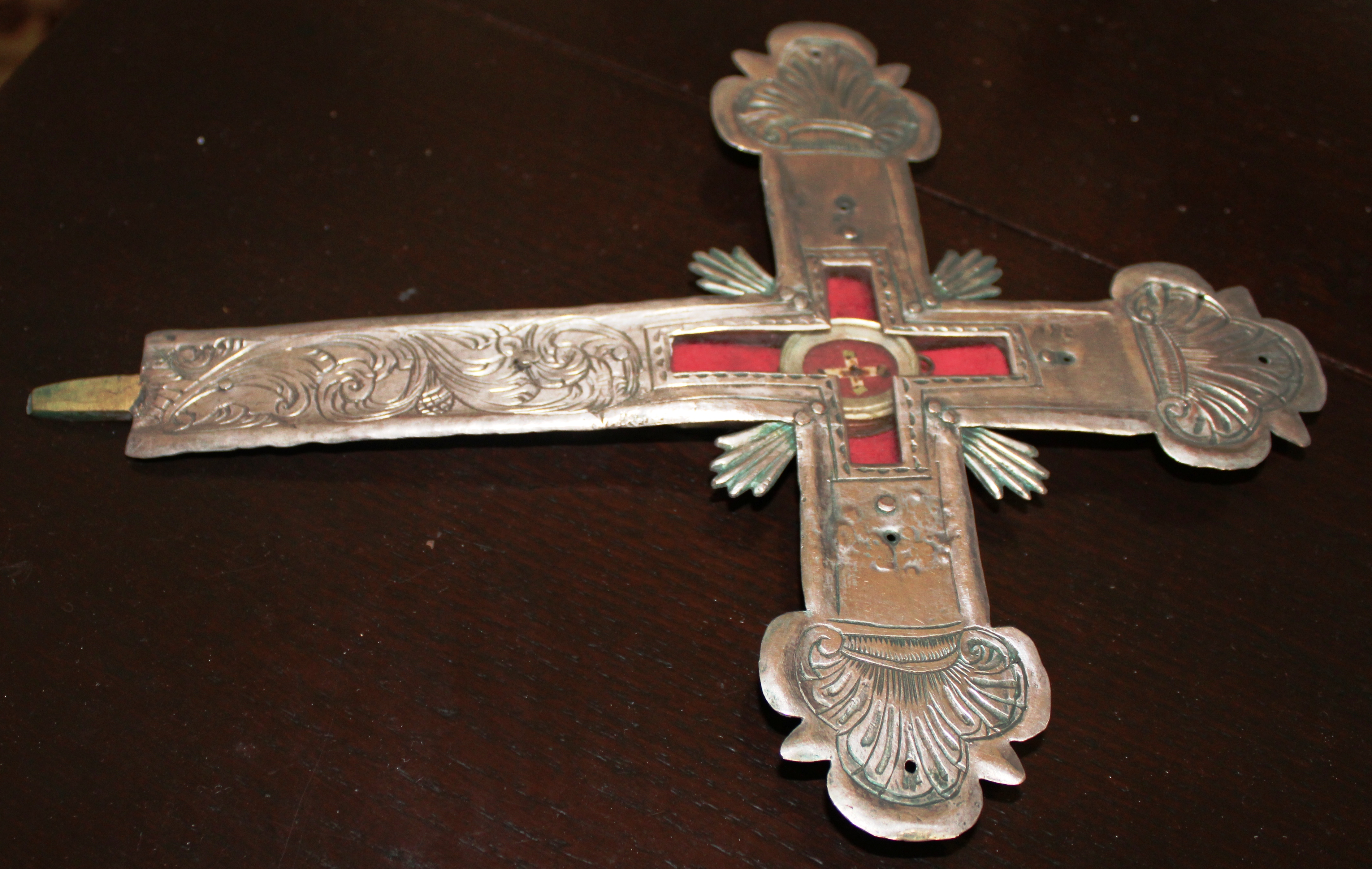 reliquiario - a croce, opera isolata - bottega sarda (seconda metà XVII)