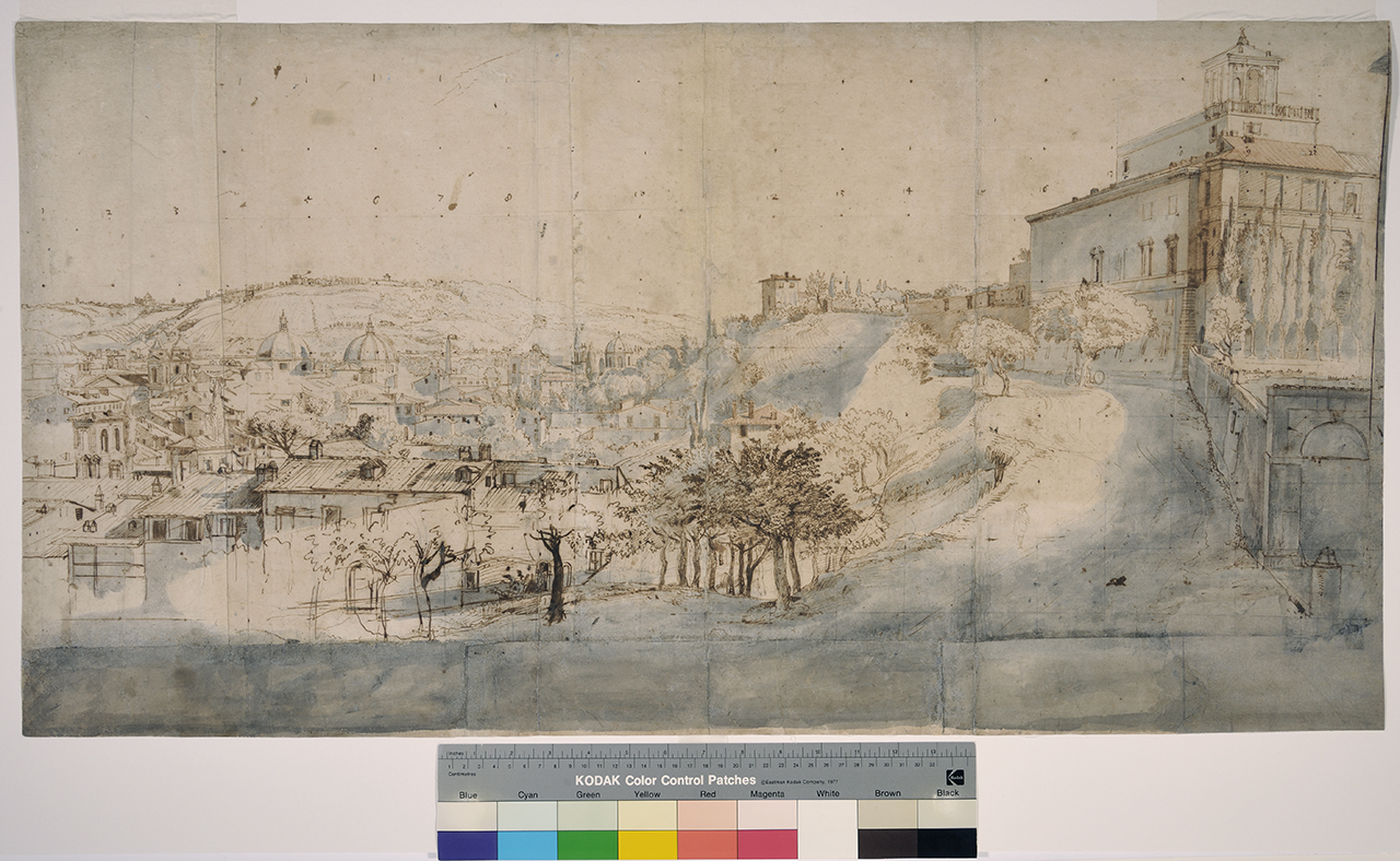 Veduta di Villa Medici, Veduta di Villa Medici (disegno) di Van Wittel, Gaspar (prima metà XVIII)