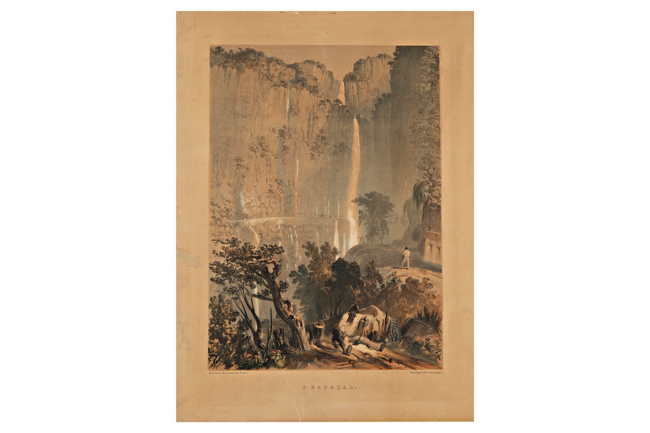 Il Rabazal, Veduta delle cascate del fiume Rabazal (stampa) di Picken, Andrew (prima metà XIX)