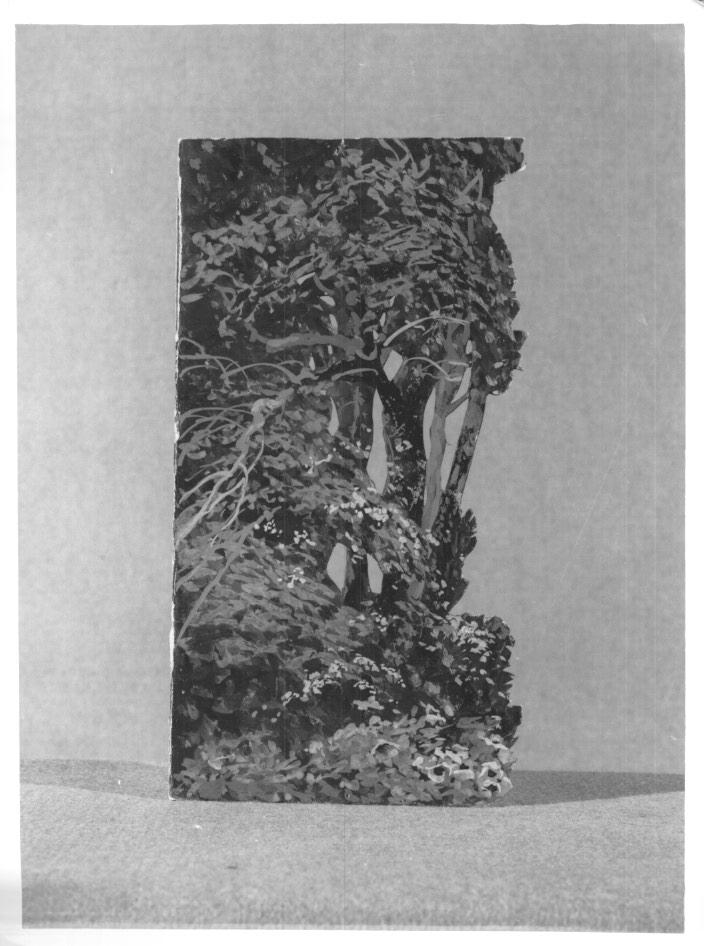 Alberi con cespugli e fiori, steccato (modellino di scenografia, serie) di Gončarova Natalja (attribuito) (primo quarto XX)