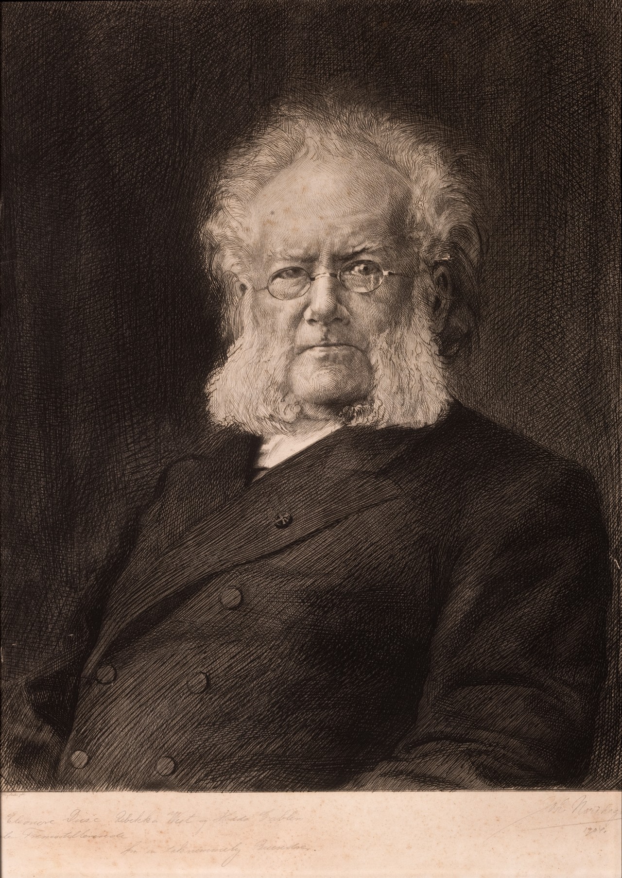 ritratto di Henrik Ibsen (stampa) di Nordhagen Johan (attribuito) (inizio XX)