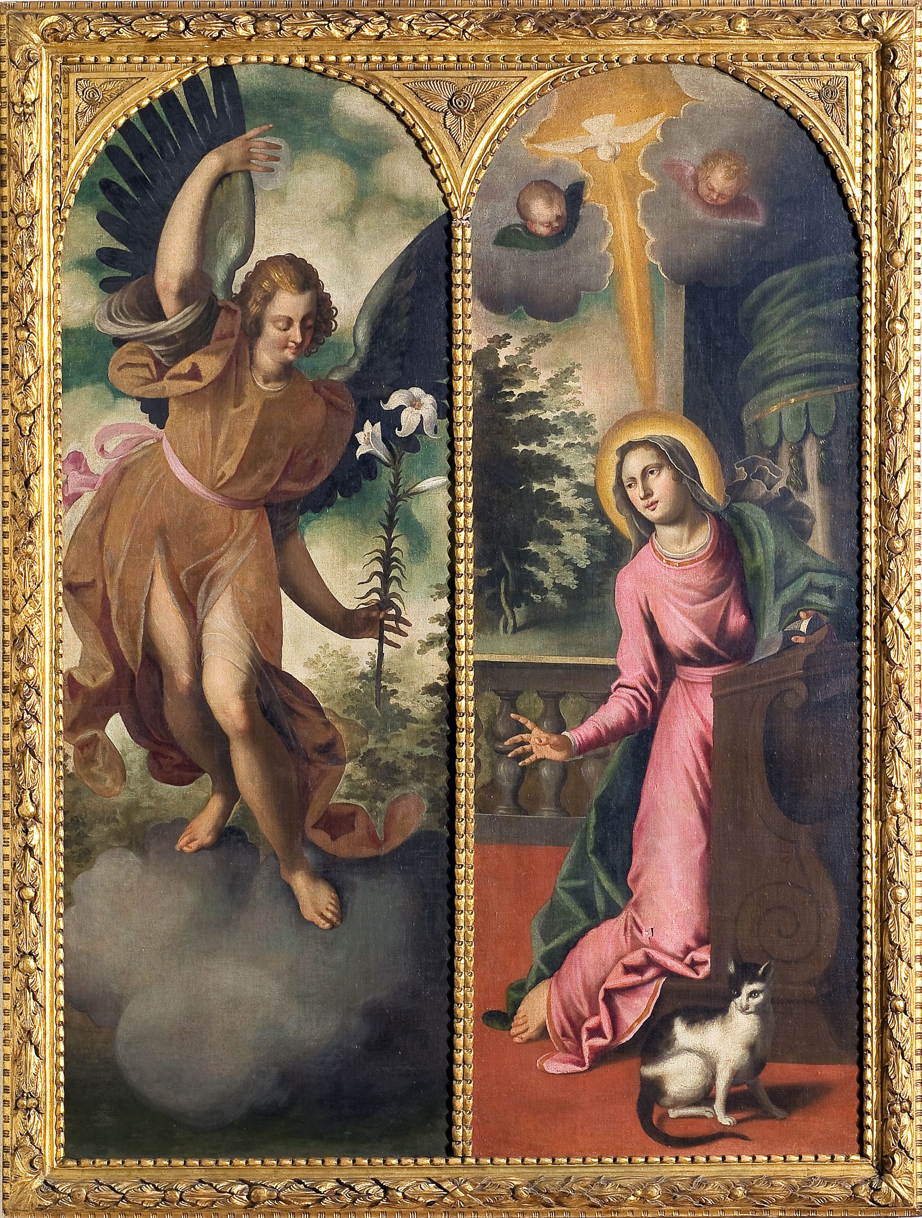 Annunciazione (dipinto, opera isolata) di Ronzelli, Pietro (attribuito) - ambito bergamasco (inizio XVII)
