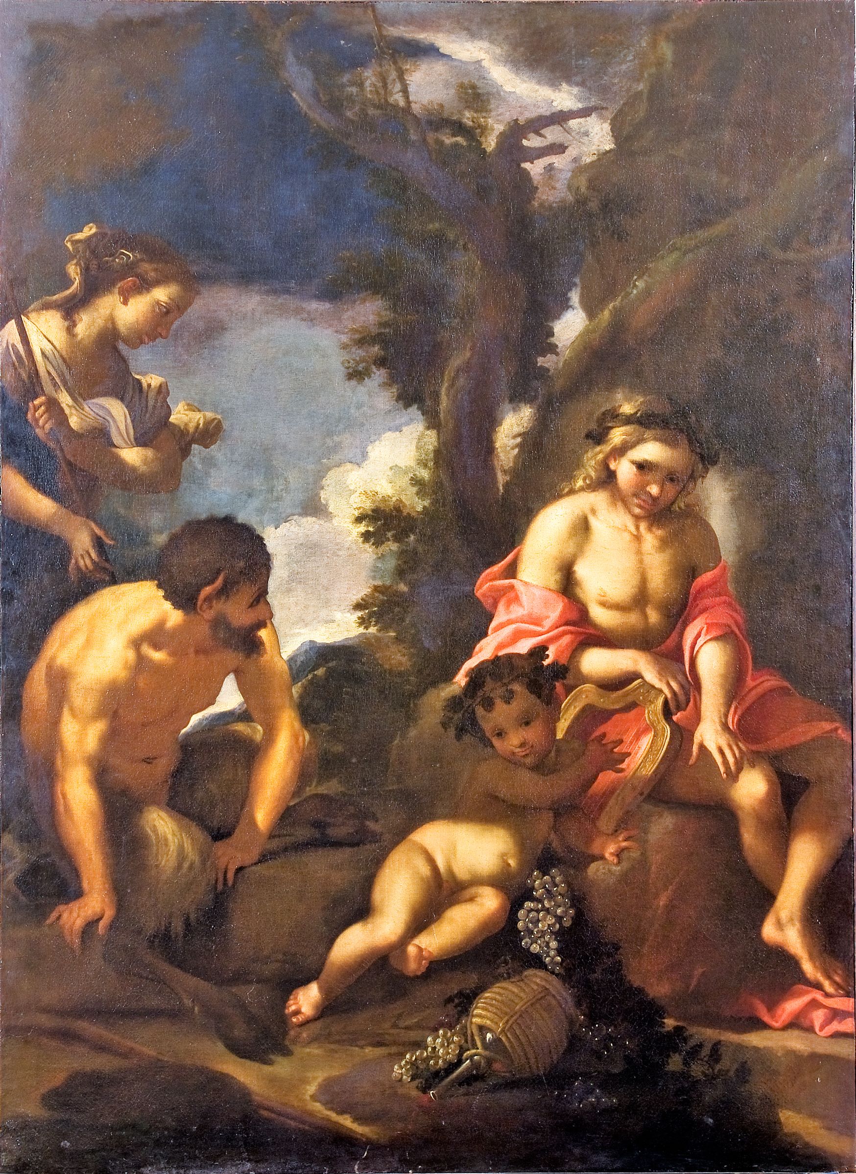 Apollo con lira e giovane Bacco (dipinto, opera isolata) di Castello, Valerio (cerchia) - ambito genovese (metà XVII)