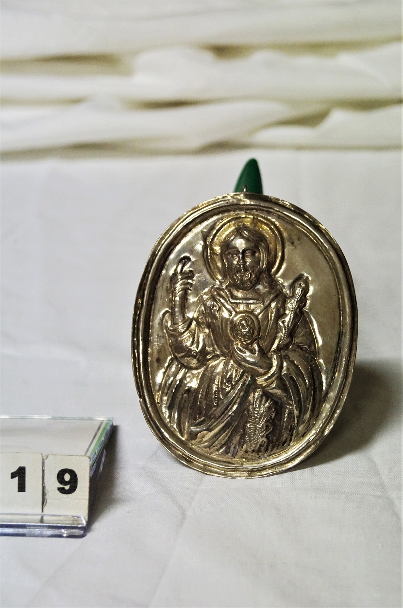 Gesù Cristo buon pastore (medaglione, opera isolata) - bottega napoletana (XIX)