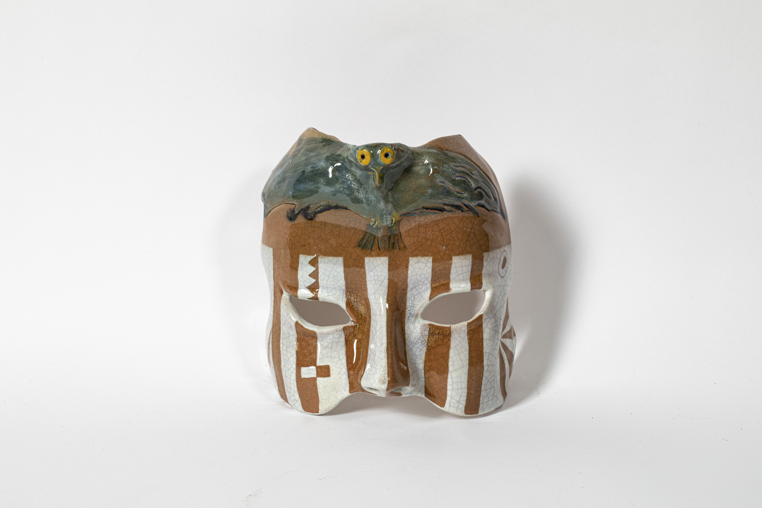 maschera, civetta (scultura, opera isolata) di Istituto Statale d'Arte per la Ceramica Gaetano Ballardini (ultimo quarto XX)