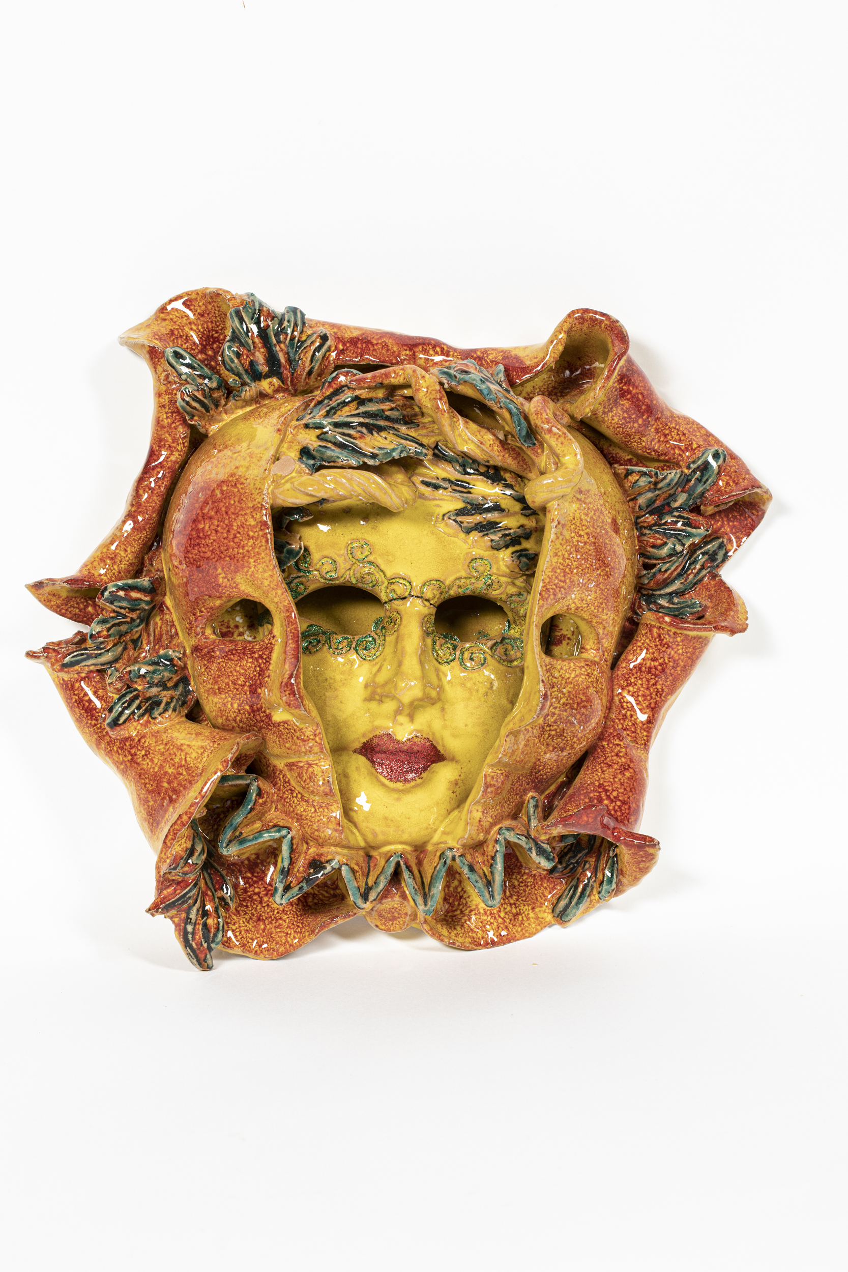 doppio volto umano (maschera, opera isolata) - ambito siciliano (inizio XXI)