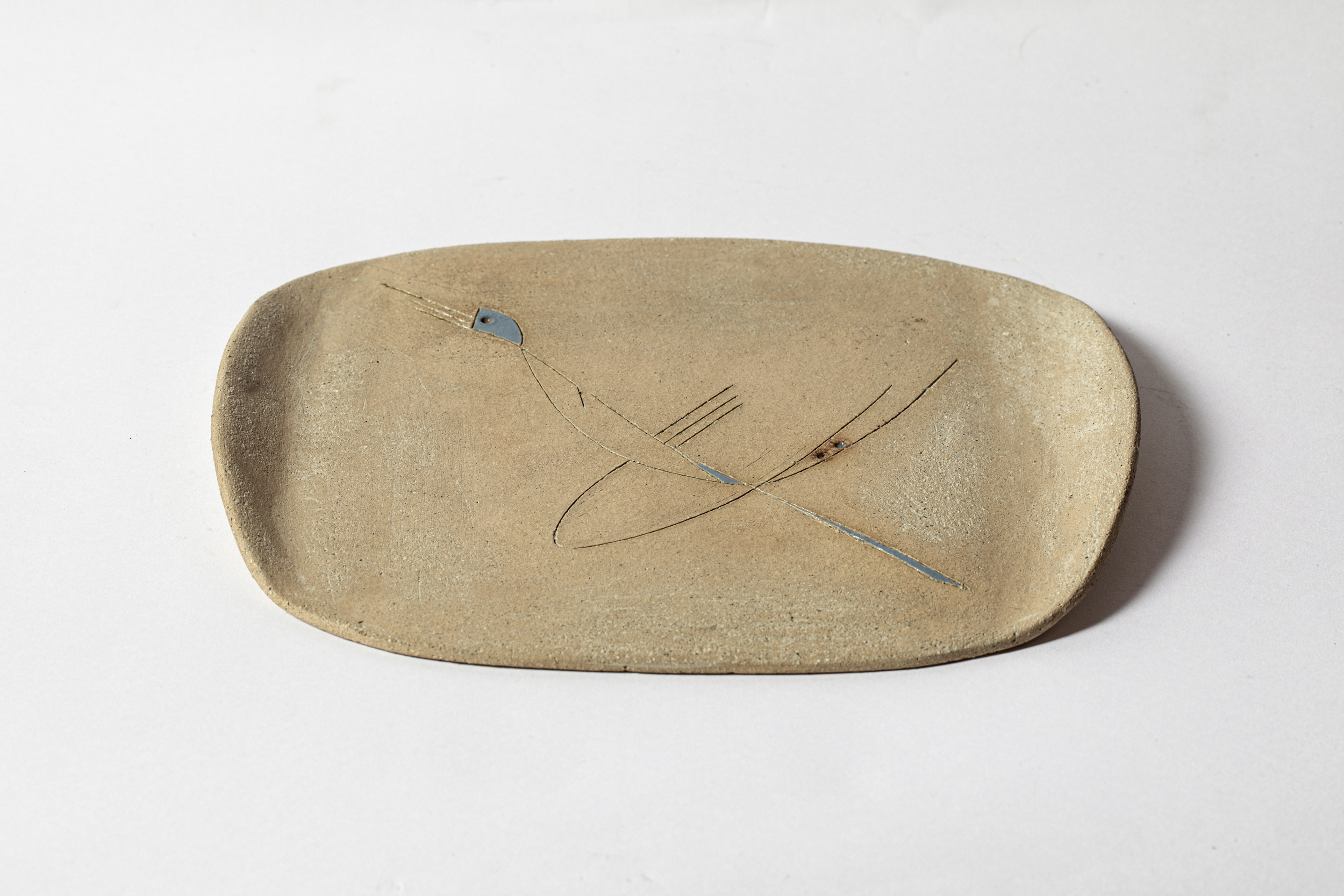 uccello (vassoio, opera isolata) di Addesi Teresa (ultimo quarto XX)