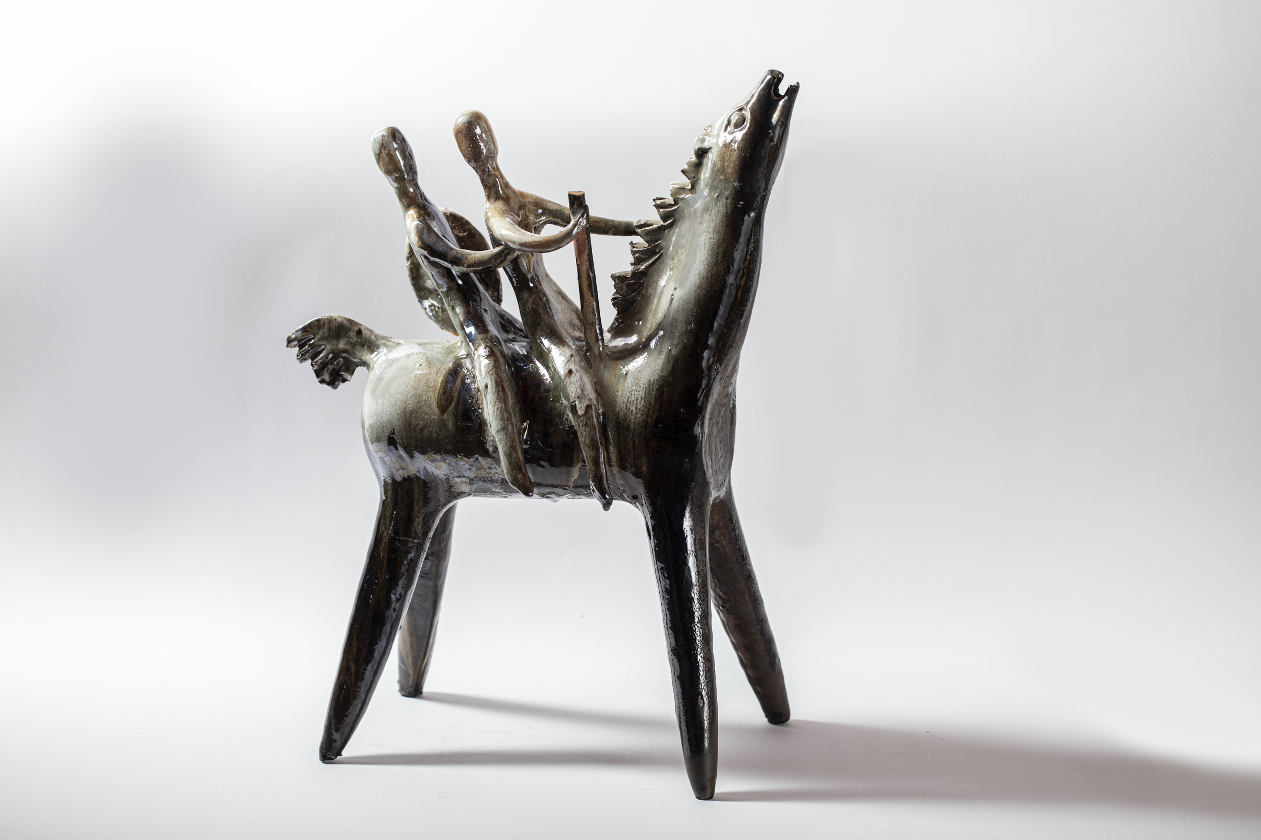 Il Miliziano, cavalieri a cavallo (scultura, opera isolata) di Pulli Claudio (fine XX)