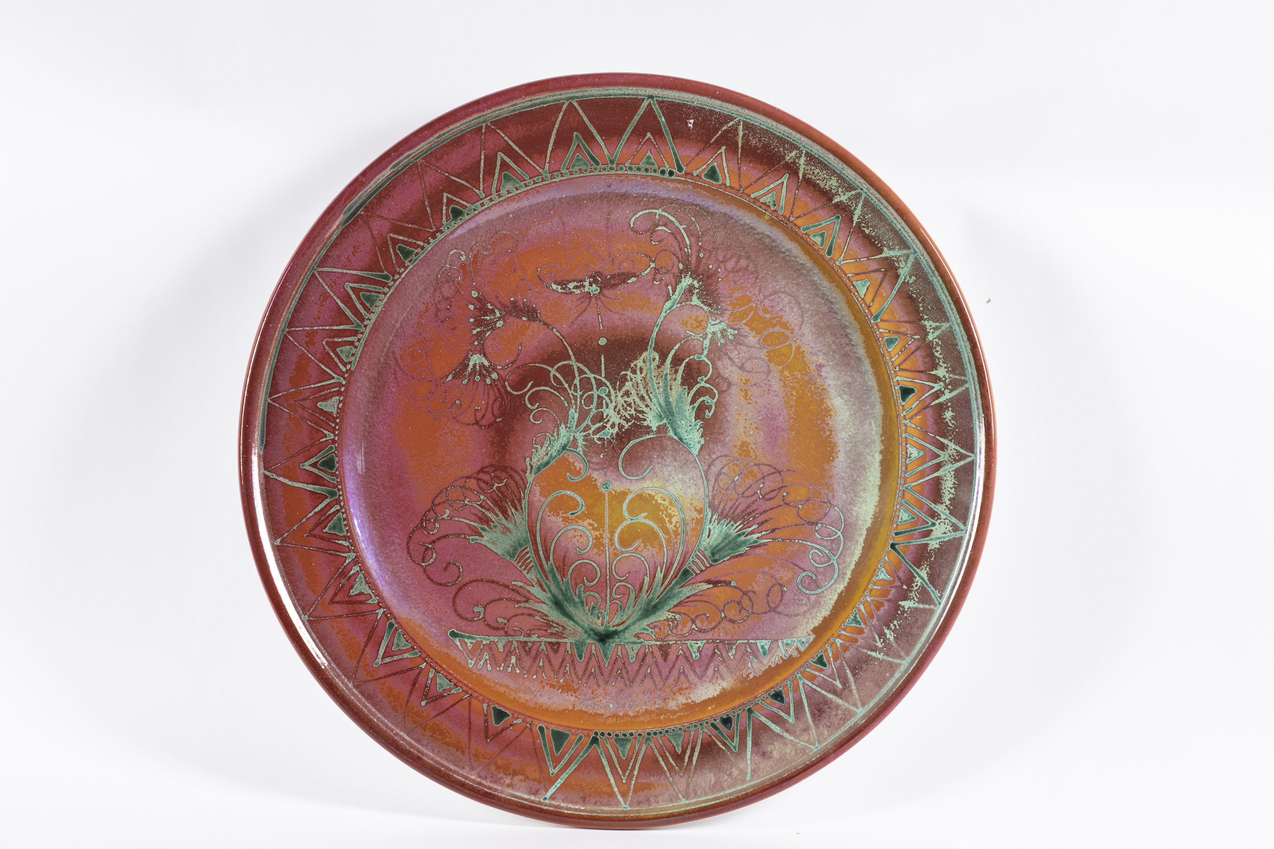 motivi fitomorfi (piatto, opera isolata) di Scassellati Franco (ultimo quarto XX)