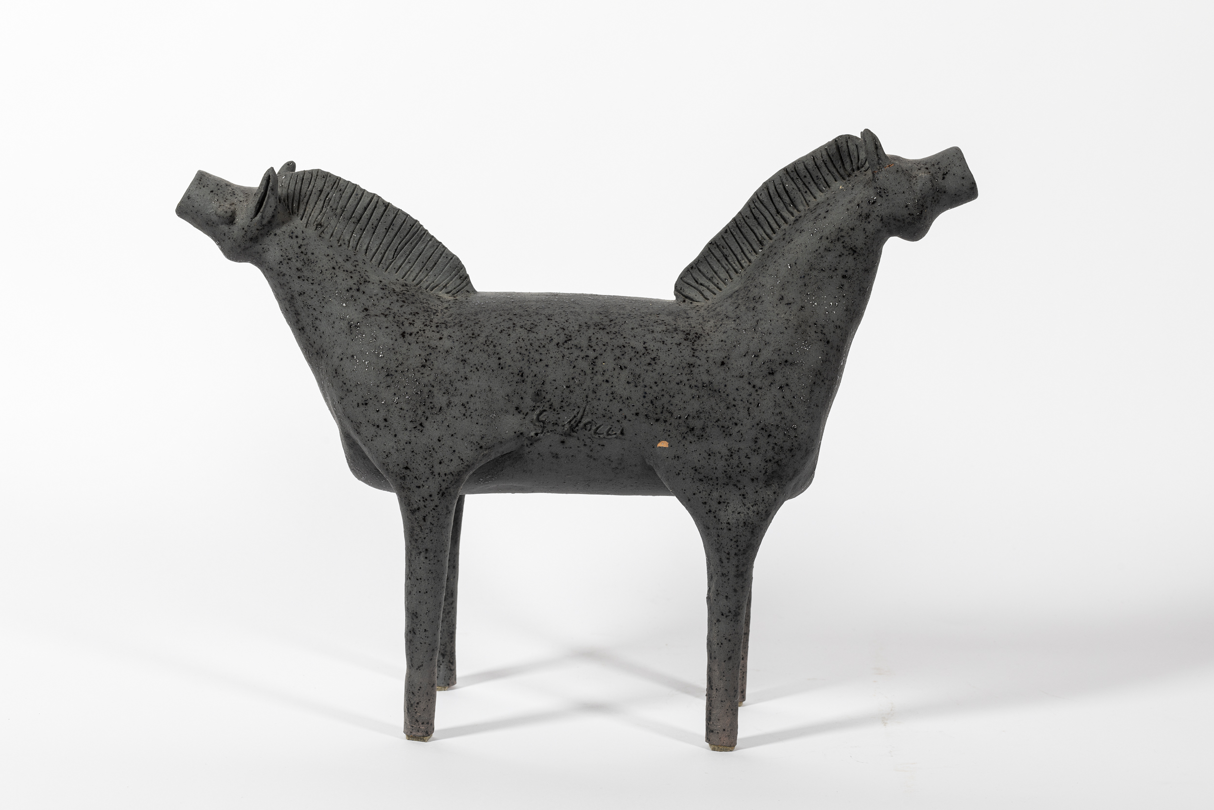 cavallo bifronte (boccale, opera isolata) di Locci Giuseppe (fine XX)