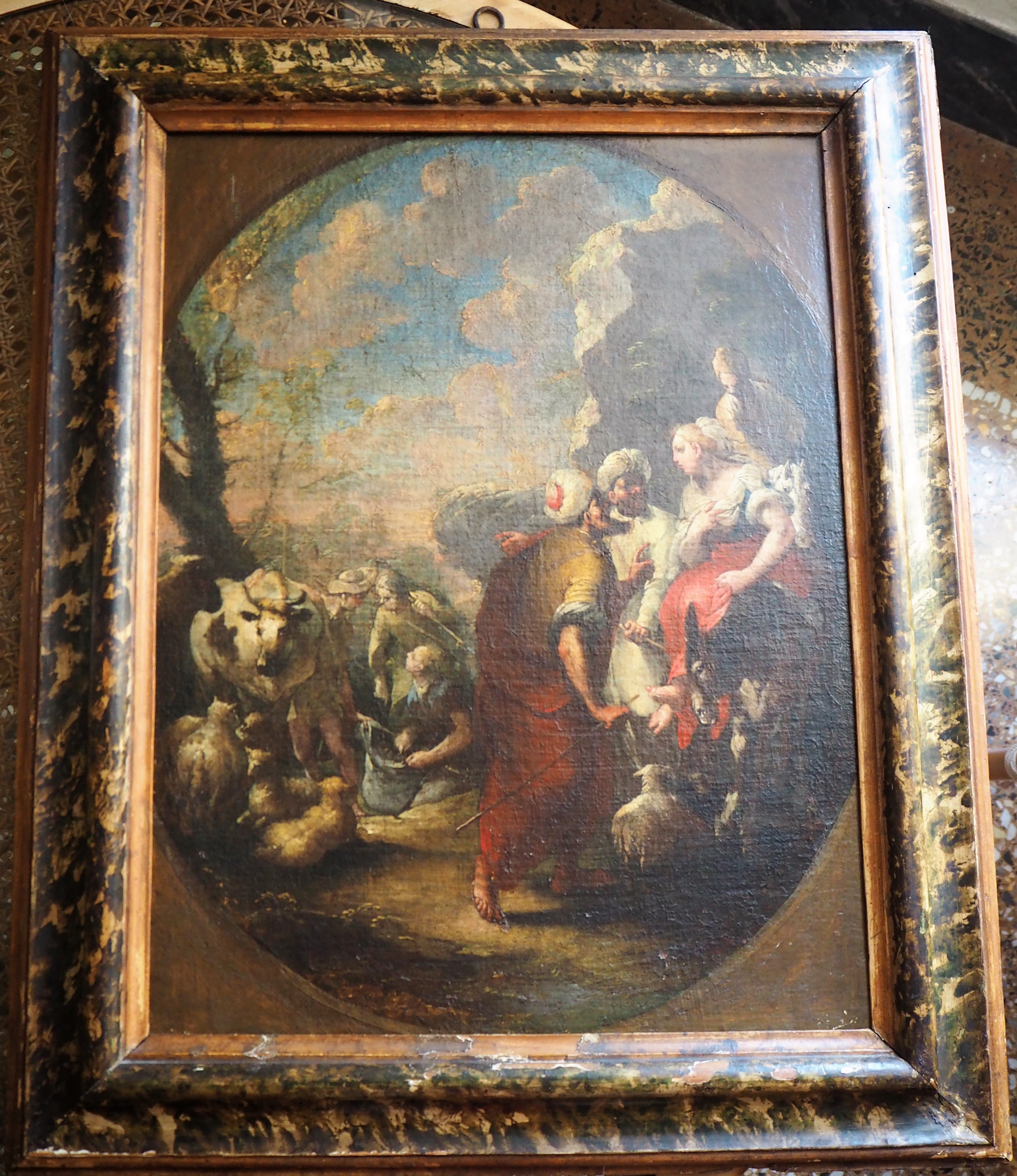 Episodio della vita di Labano e Rachele (dipinto, opera isolata) di Diziani Gaspare (attribuito) (prima metà XVIII)