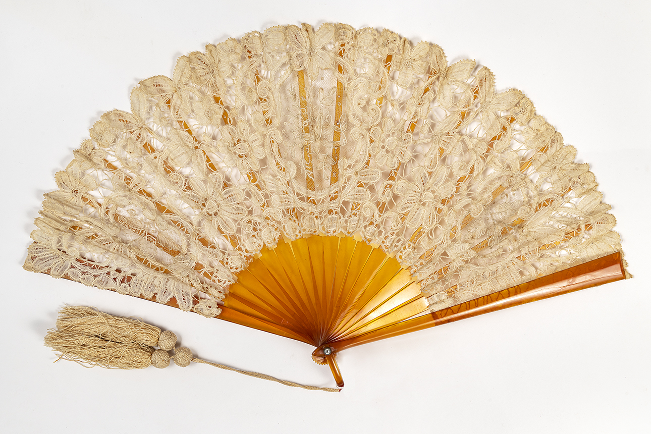 ventaglio, opera isolata - manifattura belga (ultimo quarto XIX)