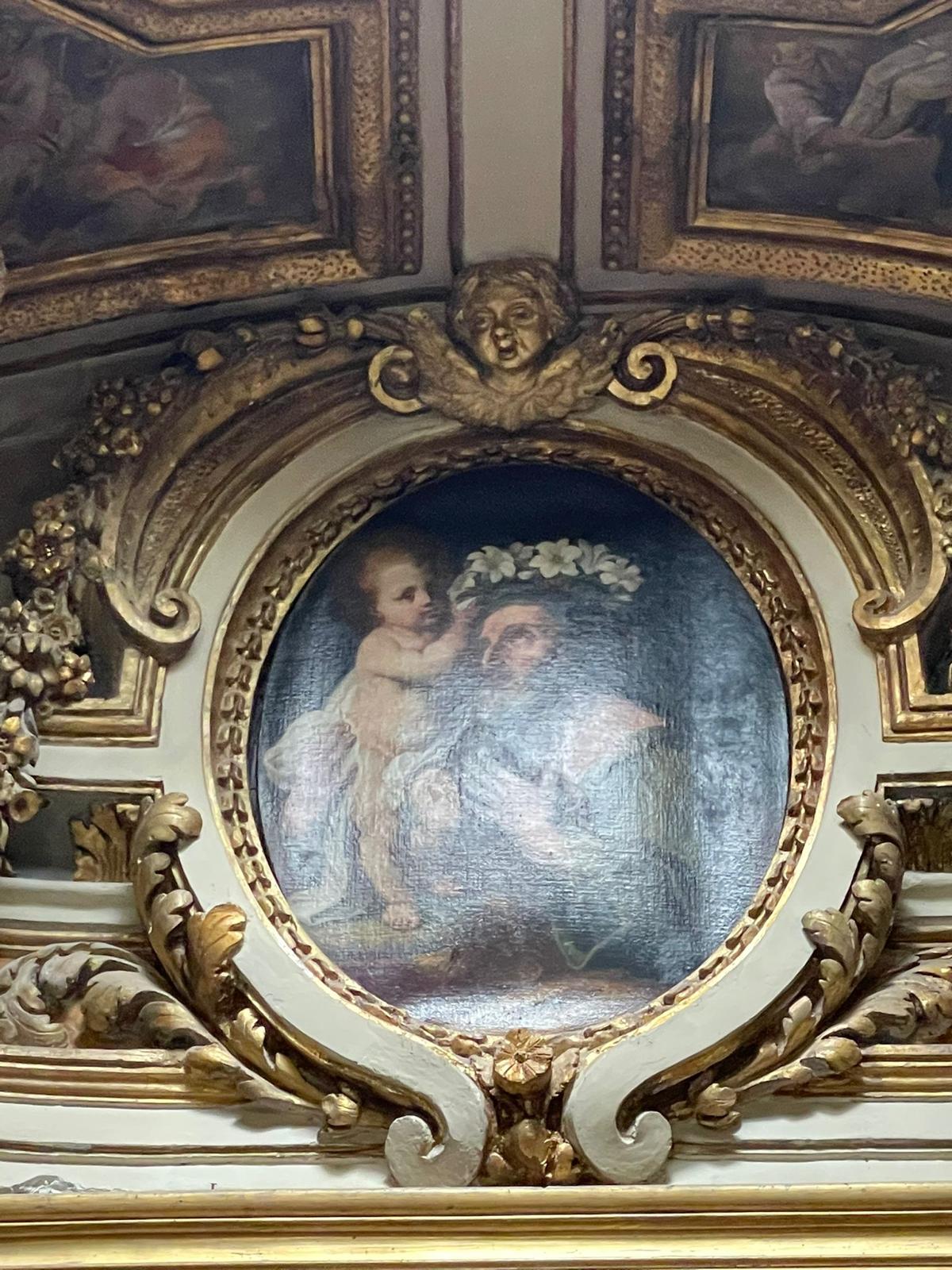 incoronazione di San Giuseppe (dipinto, elemento d'insieme) di Mondelli Filippo (prima metà sec. XVIII)