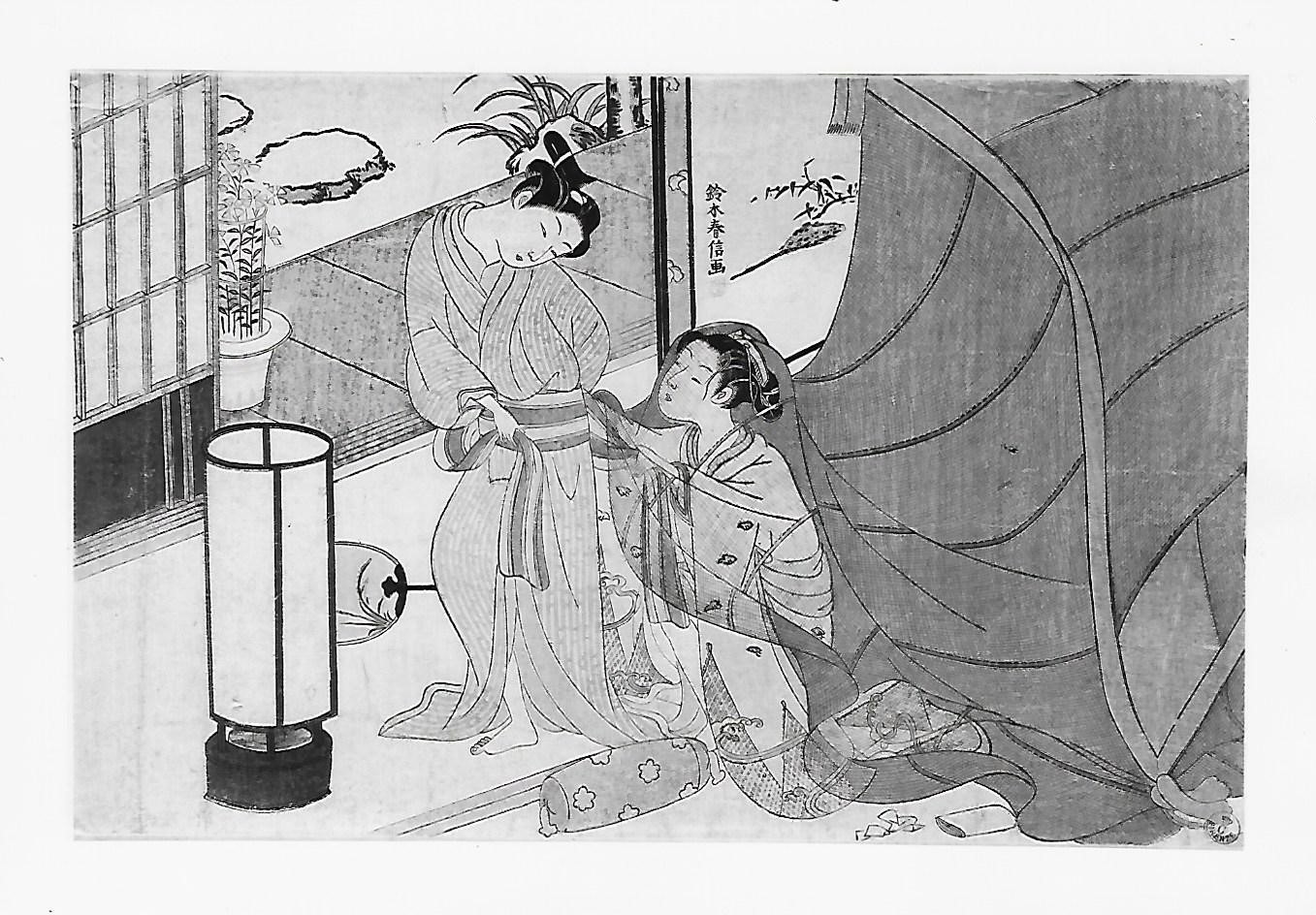 Scena amorosa in una camera (stampa) di Suzuki Harunobu (seconda metà XVIII)