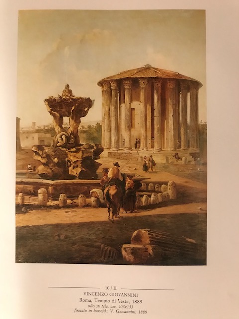 Roma, Tempio di Vesta (dipinto, serie) di Vincenzo Giovannini - ambito Italia centrale (XIX)