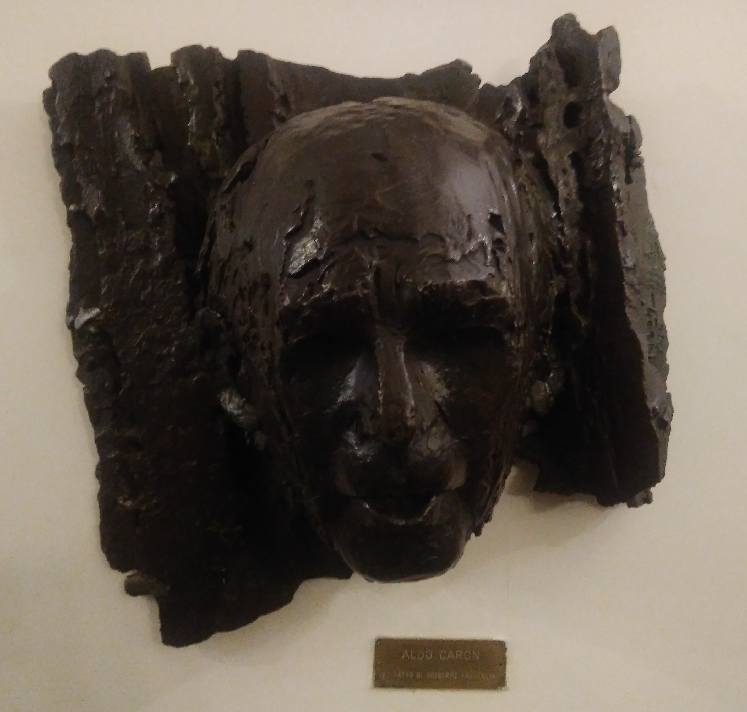 Ritratto di Giuseppe Prezzolini (scultura) di Aldo Caron - ambito veneto (ultimo quarto XX)