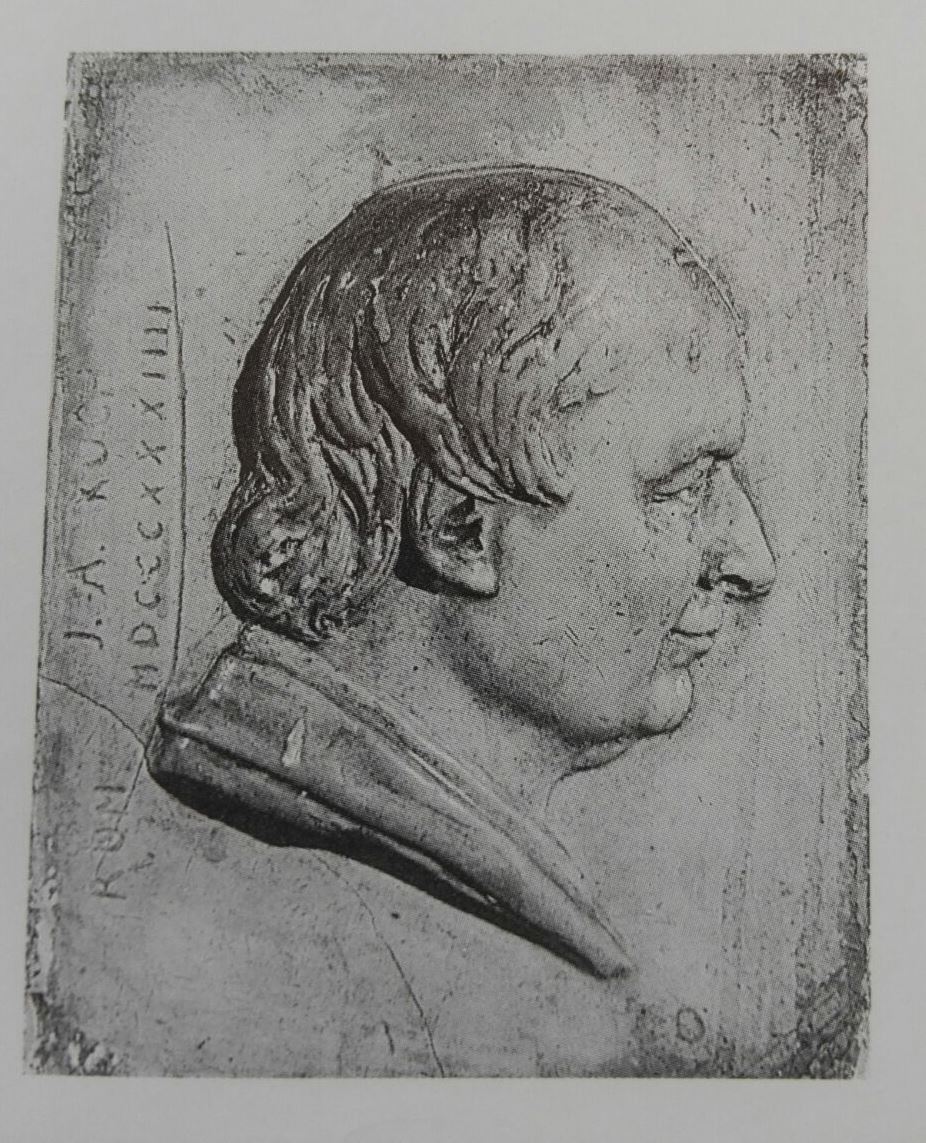 Ritratto di Johann Anton Koch (rilievo, serie) di Franz Woltreck - ambito tedesco (secondo quarto XIX)