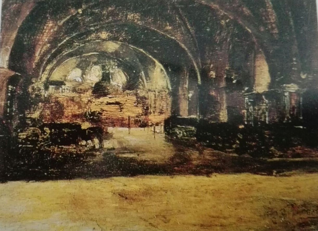 Interno di chiesa (dipinto) di Bianchi Mosè (terzo quarto XIX)