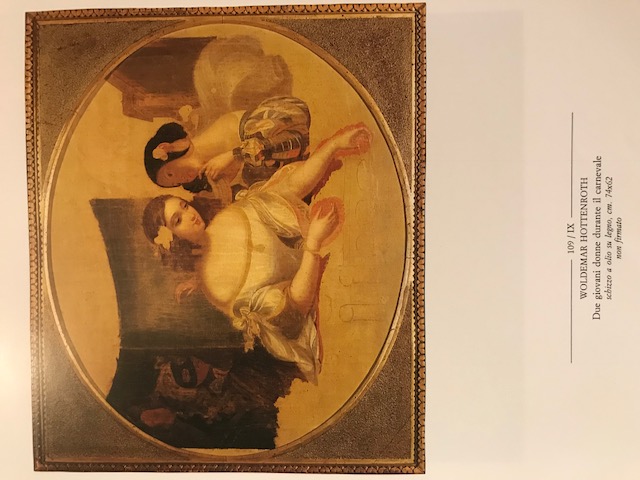 Tre giovani donne durante il Carnevale (dipinto) di Woldemar Hottenroth (XIX)