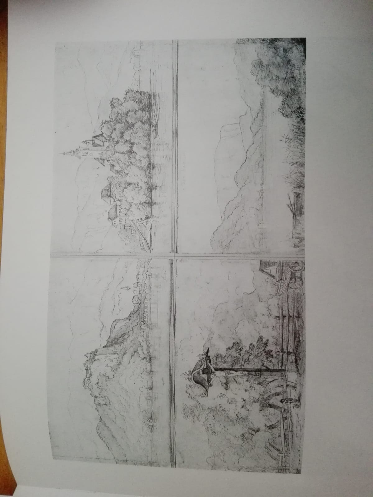 Quattro impressioni di viaggio (disegno, pendant) di Edmund Hottenroth (secondo quarto XIX)