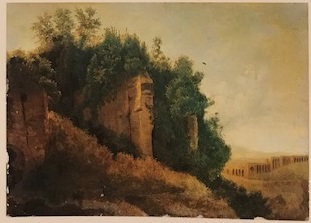Campagna con acquedotto, Campagna con acquedotto (dipinto, serie) di Edmund Hottenroth - ambito tedesco (seconda metà XIX)