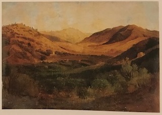 Campagna con acquedotto, Veduta della valle dell'Aniene con il Fosso d'Empiglione (dipinto, serie) di Edmund Hottenroth - ambito tedesco (XIX)
