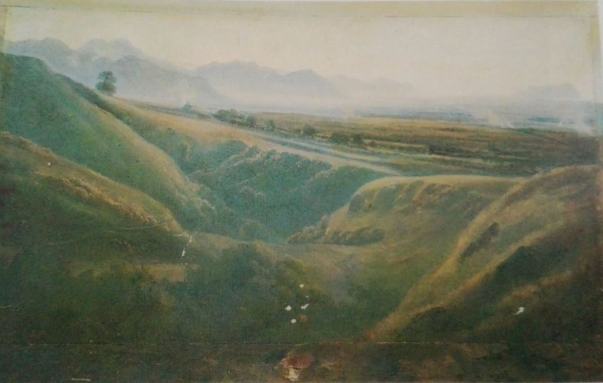 Veduta della pianura pontina (dipinto) di Edmund Hottenroth (metà XIX)