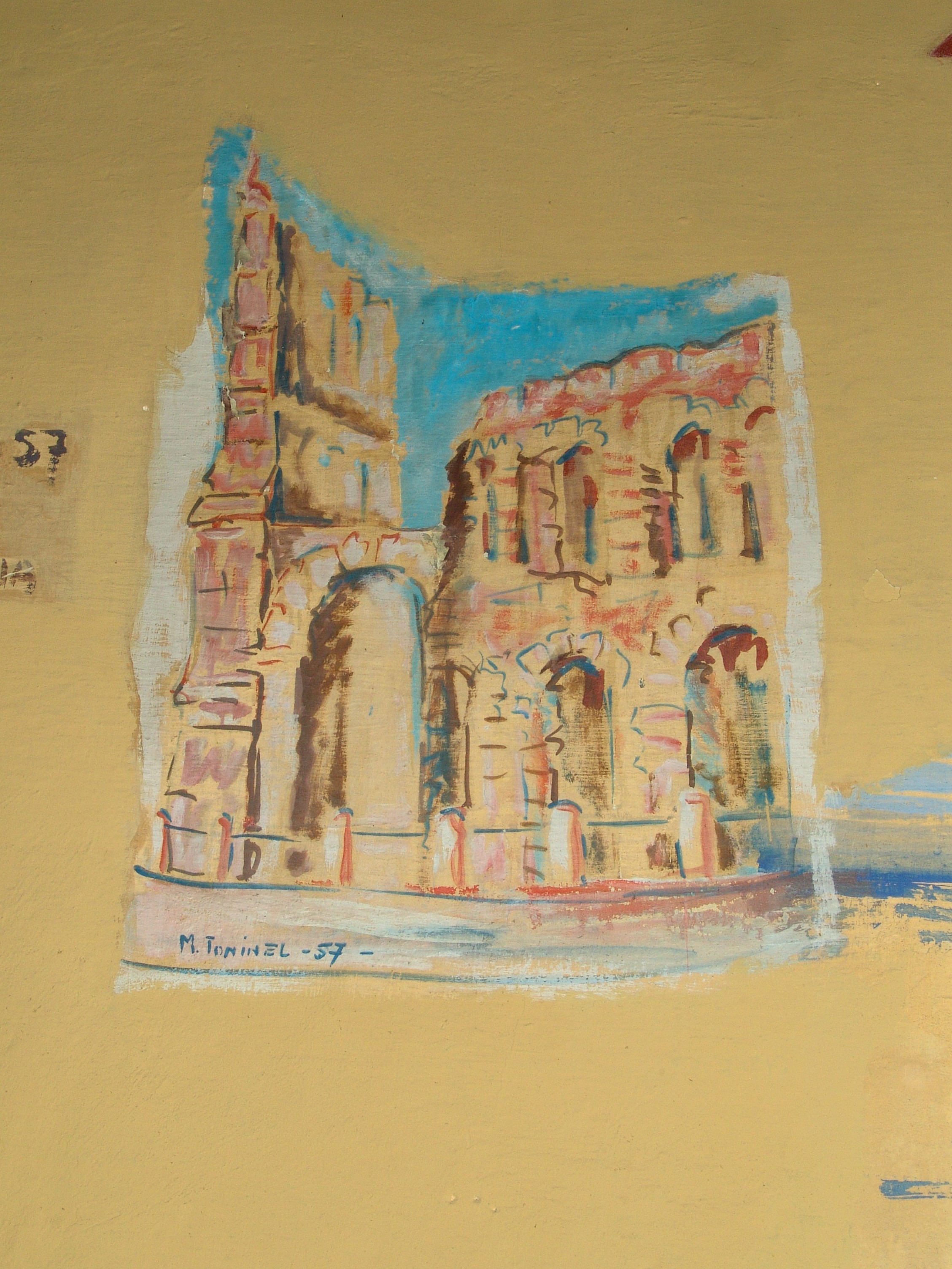 Veduta di un anfiteatro (dipinto) di Toninel Mario (XX)