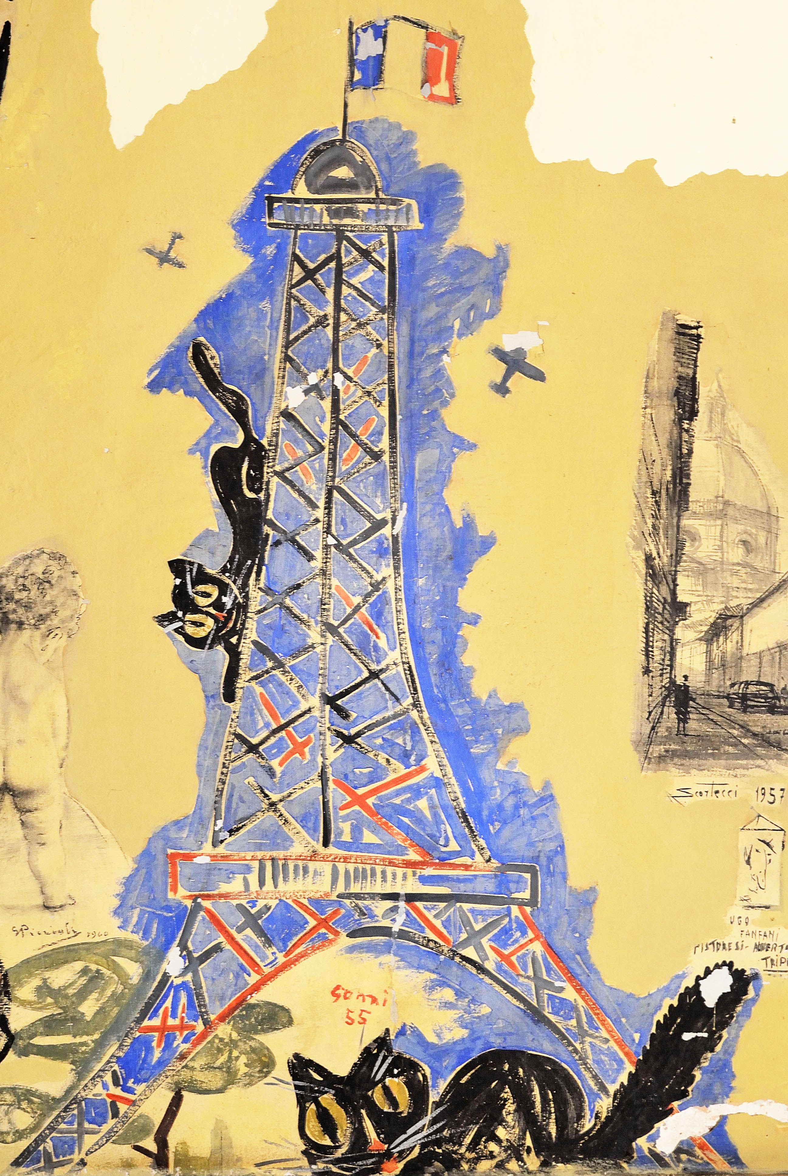 Veduta della Tour Eiffel, Parigi (dipinto) di Gonich Iginio detto Gonni (XX)
