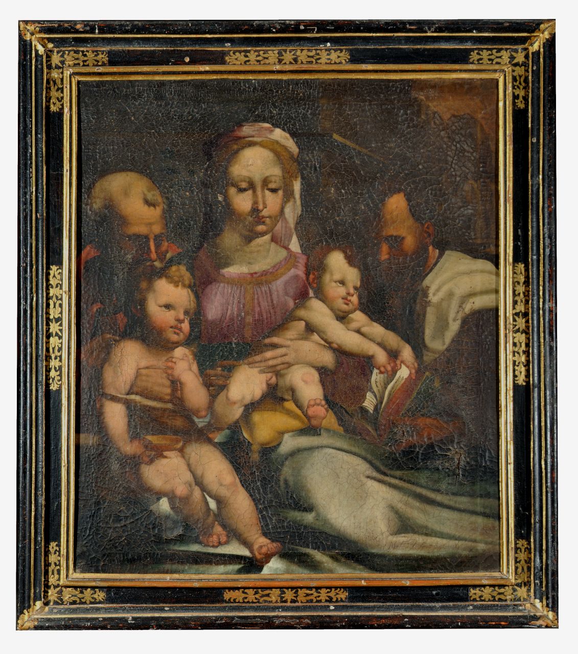 Sacra famiglia con San Giovannino e il Beato Giovanni Colombini (dipinto, opera isolata) - ambito senese (secondo quarto XVII)